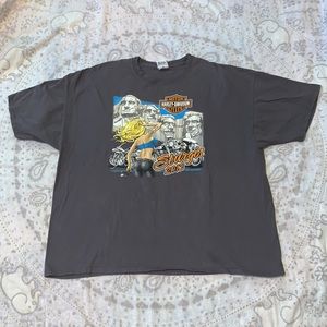 Harley Davidson Sturgis 2013 Mount Rushmore Blonde Woman Gray T Shirt Sz 3XL